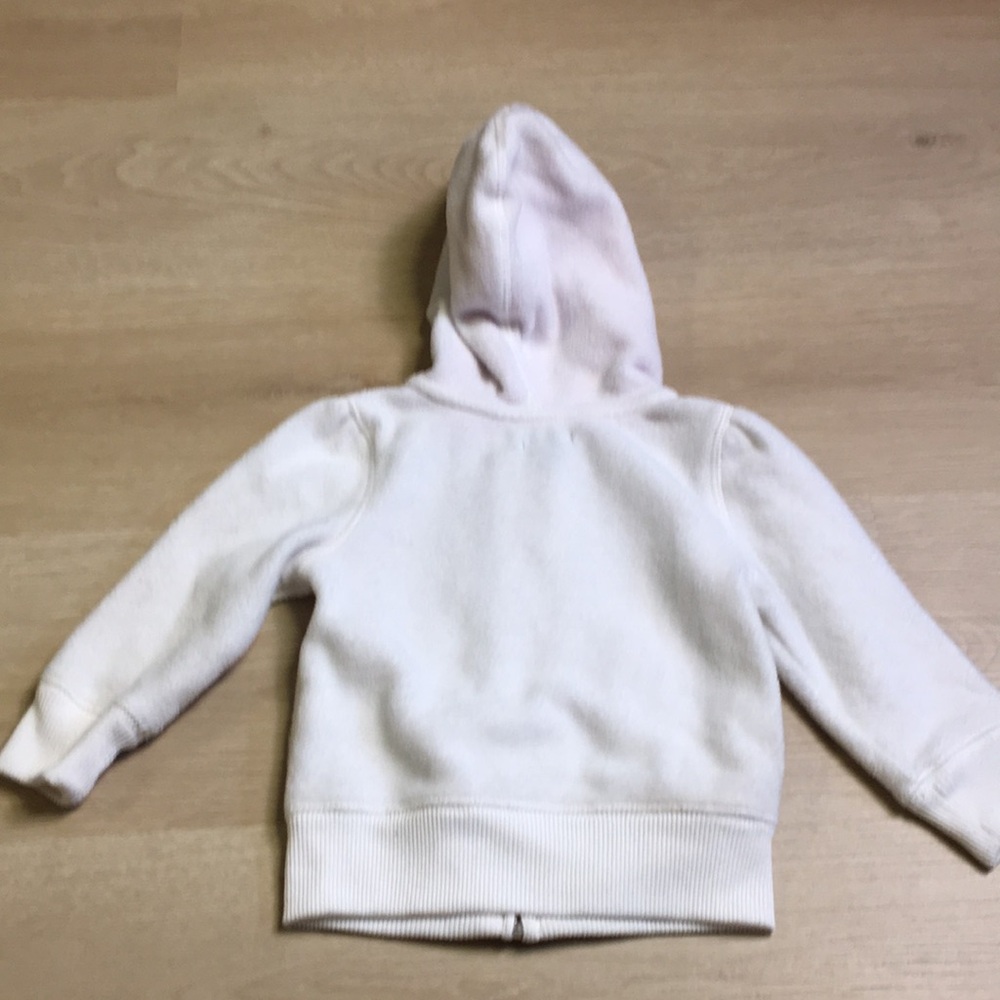 GAP Kids Baby Girl’s White & Pink Fleece 12-18 Months Hoodie Sweatshirt - Picture 5 of 5